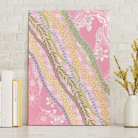 Pink Palaka Hawaii Leis Canvas Wall Art Hawaiian-plaid Elegant Tropical Vibes - Polynesian Pride