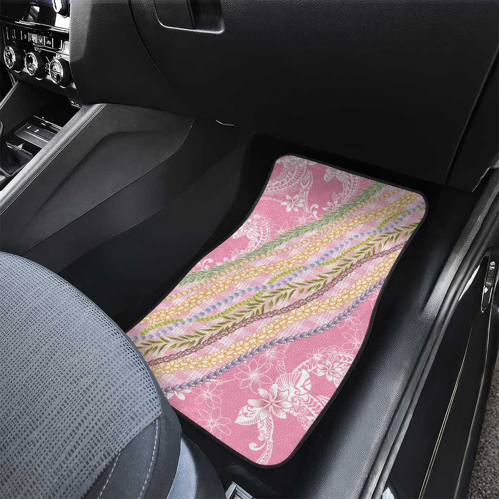 Pink Palaka Hawaii Leis Car Mats Hawaiian-plaid Elegant Tropical Vibes - Polynesian Pride