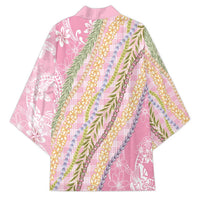 Pink Palaka Hawaii Leis Kimono Hawaiian-plaid Elegant Tropical Vibes - Polynesian Pride