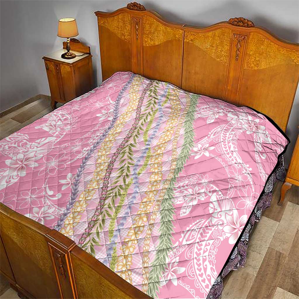Pink Palaka Hawaii Leis Quilt Hawaiian-plaid Elegant Tropical Vibes - Polynesian Pride