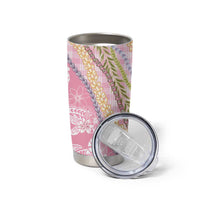 Pink Palaka Hawaii Leis Tumbler Cup Hawaiian-plaid Elegant Tropical Vibes - Polynesian Pride