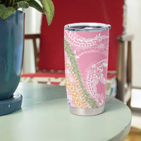 Pink Palaka Hawaii Leis Tumbler Cup Hawaiian-plaid Elegant Tropical Vibes - Polynesian Pride