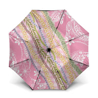 Pink Palaka Hawaii Leis Umbrella Hawaiian-plaid Elegant Tropical Vibes - Polynesian Pride