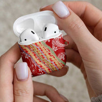 Red Palaka Hawaii Leis AirPods Case Hawaiian-plaid Elegant Tropical Vibes - Polynesian Pride
