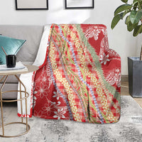 Red Palaka Hawaii Leis Blanket Hawaiian-plaid Elegant Tropical Vibes - Polynesian Pride