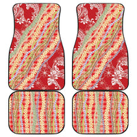Red Palaka Hawaii Leis Car Mats Hawaiian-plaid Elegant Tropical Vibes - Polynesian Pride
