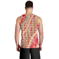 Red Palaka Hawaii Leis Men Tank Top Hawaiian-plaid Elegant Tropical Vibes - Polynesian Pride