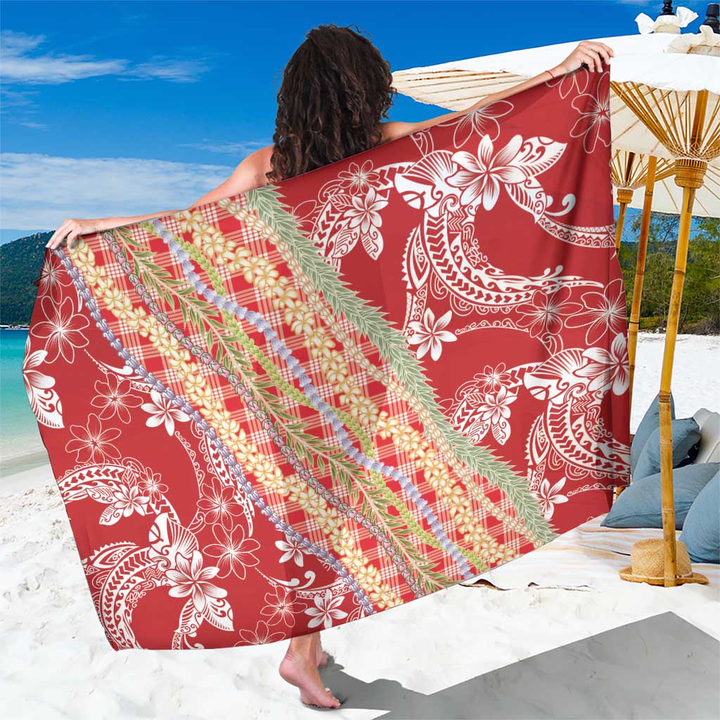 Red Palaka Hawaii Leis Sarong Hawaiian-plaid Elegant Tropical Vibes - Polynesian Pride