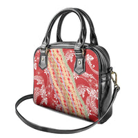 Red Palaka Hawaii Leis Shoulder Handbag Hawaiian-plaid Elegant Tropical Vibes - Polynesian Pride