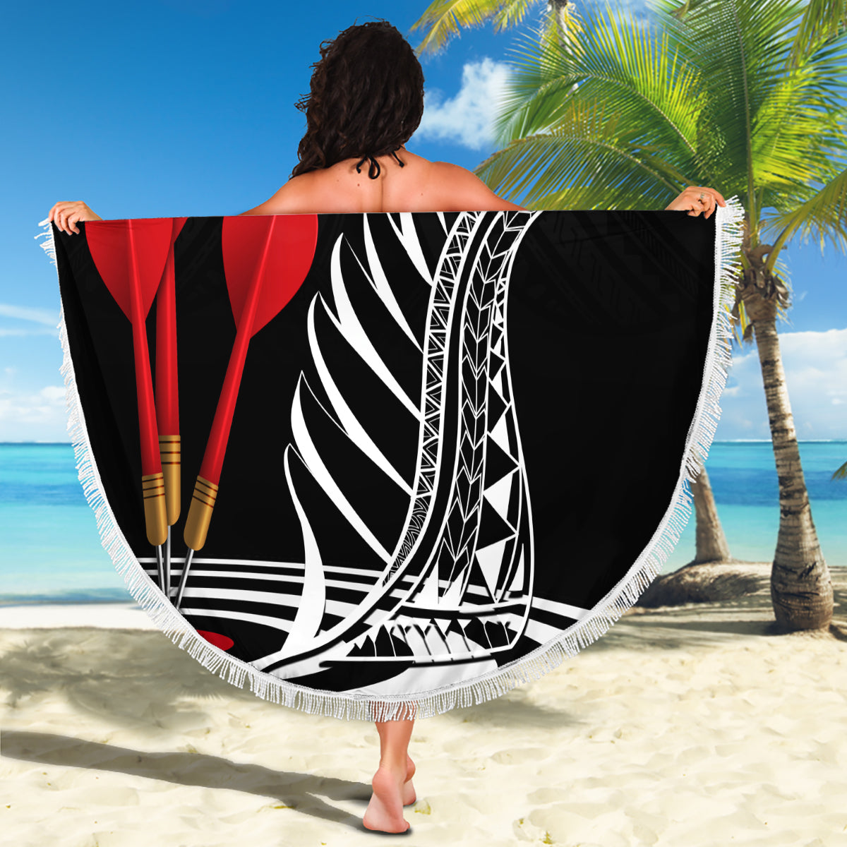 New Zealand Darts Beach Blanket Aotearoa Maori Fern Bring It On LT14 - Polynesian Pride