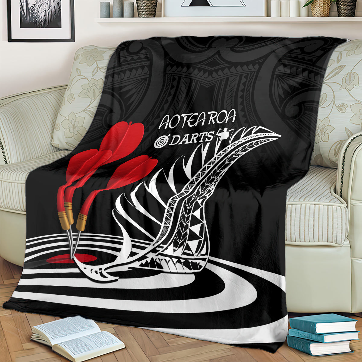 New Zealand Darts Blanket Aotearoa Maori Fern Bring It On LT14 - Polynesian Pride