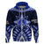 Tonga Tupou College And Queen Salote College Hoodie Tongan Ngatu Pattern LT14 Zip Hoodie Blue - Polynesian Pride