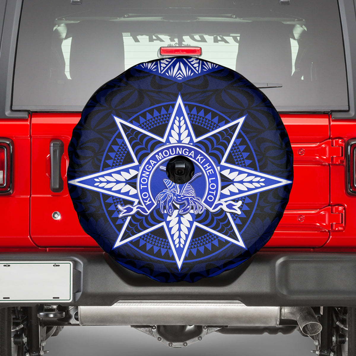 Tonga Tupou College And Queen Salote College Spare Tire Cover Tongan Ngatu Pattern LT14 - Polynesian Pride