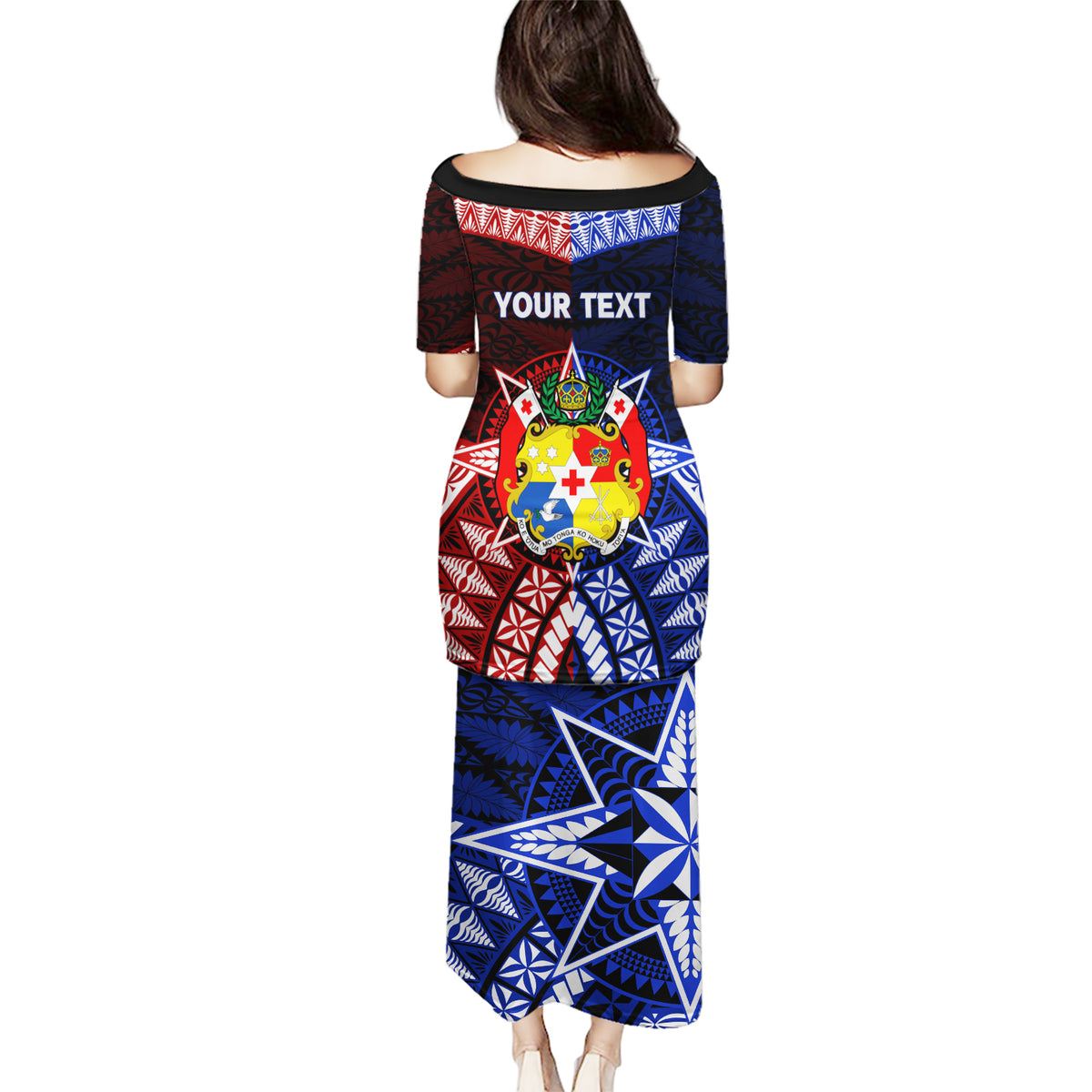 Personalised Tupou College And Kolisi Tonga Atele Puletasi Tongan Ngatu Pattern LT14 - Polynesian Pride