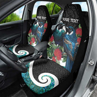 Personalised Valentine's Day New Zealand Car Seat Cover Tui Bird Couple Kowhaiwhai Mix Pohutukawa LT14 - Polynesian Pride