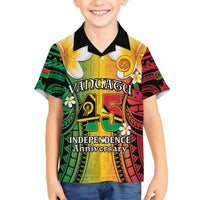 Vanuatu Independence Day Family Matching Long Sleeve Bodycon Dress and Hawaiian Shirt Long God Yumi Stanap Happy 45th Anniversary LT14 Son's Shirt Reggae - Polynesian Pride
