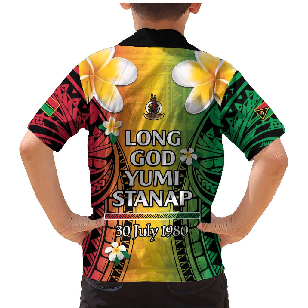 Vanuatu Independence Day Family Matching Mermaid Dress and Hawaiian Shirt Long God Yumi Stanap Happy 45th Anniversary LT14 - Polynesian Pride