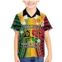 Vanuatu Independence Day Family Matching Mermaid Dress and Hawaiian Shirt Long God Yumi Stanap Happy 45th Anniversary LT14 Son's Shirt Reggae - Polynesian Pride