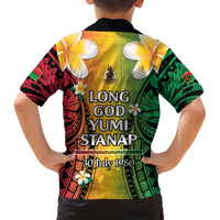 Vanuatu Independence Day Family Matching Puletasi and Hawaiian Shirt Long God Yumi Stanap Happy 45th Anniversary LT14 - Polynesian Pride