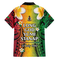 Vanuatu Independence Day Family Matching Short Sleeve Bodycon Dress and Hawaiian Shirt Long God Yumi Stanap Happy 45th Anniversary LT14 - Polynesian Pride