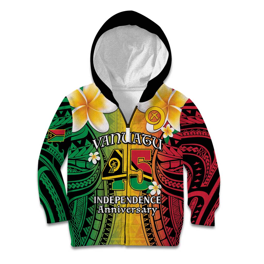 Vanuatu Independence Day Kid Hoodie Long God Yumi Stanap Happy 45th Anniversary LT14