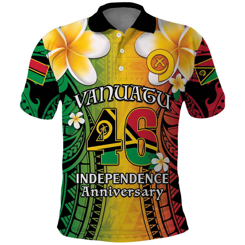 Vanuatu Independence Day Polo Shirt Long God Yumi Stanap Happy 46th Anniversary LT14 Reggae - Polynesian Pride