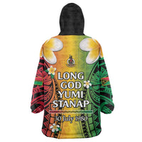 Vanuatu Independence Day Wearable Blanket Hoodie Long God Yumi Stanap Happy 45th Anniversary LT14