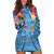 Fiji Day Hoodie Dress Happy 54 Years Of Independence Tapa Pattern Blue