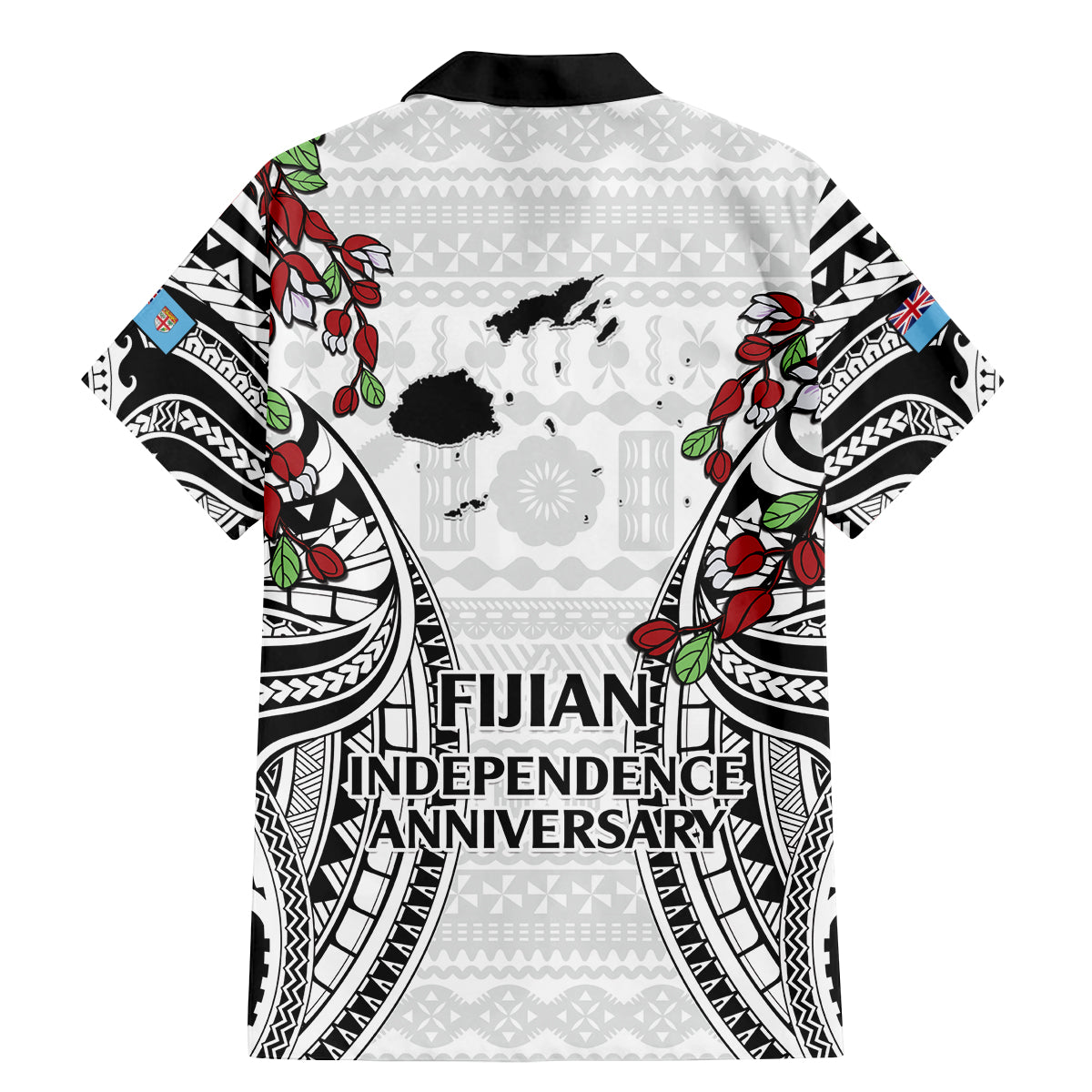 Fiji Day Family Matching Mermaid Dress and Hawaiian Shirt Happy 54 Years Of Independence Tapa Pattern White LT14 - Polynesian Pride
