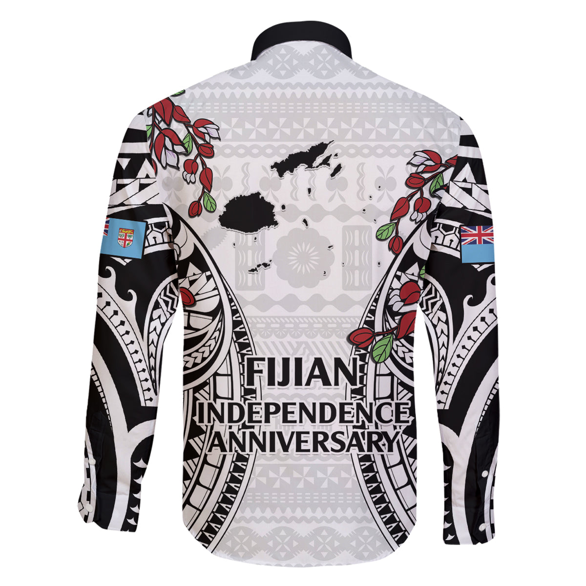 Fiji Day Family Matching Mermaid Dress and Hawaiian Shirt Happy 54 Years Of Independence Tapa Pattern White LT14 - Polynesian Pride