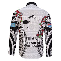 Fiji Day Family Matching Mermaid Dress and Hawaiian Shirt Happy 54 Years Of Independence Tapa Pattern White LT14 - Polynesian Pride