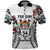 Fiji Day Polo Shirt Happy 54 Years Of Independence Tapa Pattern White