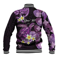 Personalised Aloha Hawaii Kauai Island Baseball Jacket Garden Isle Map Sea Turtle Plumeria