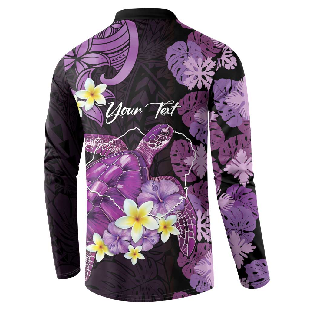 Personalised Aloha Hawaii Kauai Island Button Sweatshirt Garden Isle Map Sea Turtle Plumeria