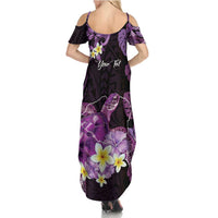 Personalised Aloha Hawaii Kauai Island Family Matching Summer Maxi Dress and Hawaiian Shirt Garden Isle Map Sea Turtle Plumeria