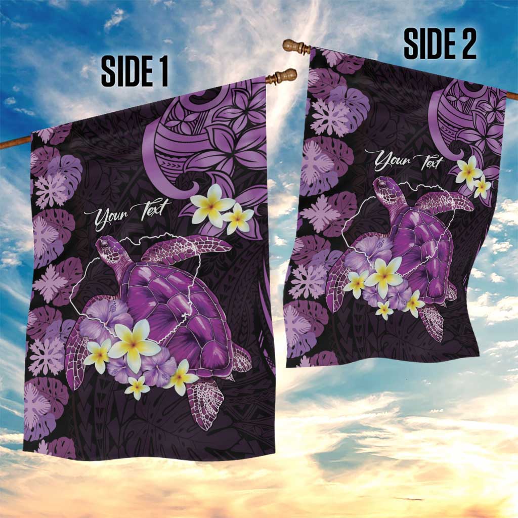 Personalised Aloha Hawaii Kauai Island Garden Flag Garden Isle Map Sea Turtle Plumeria