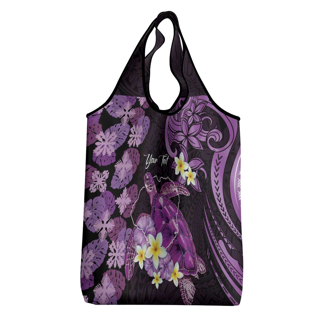 Personalised Aloha Hawaii Kauai Island Grocery Bag Garden Isle Map Sea Turtle Plumeria
