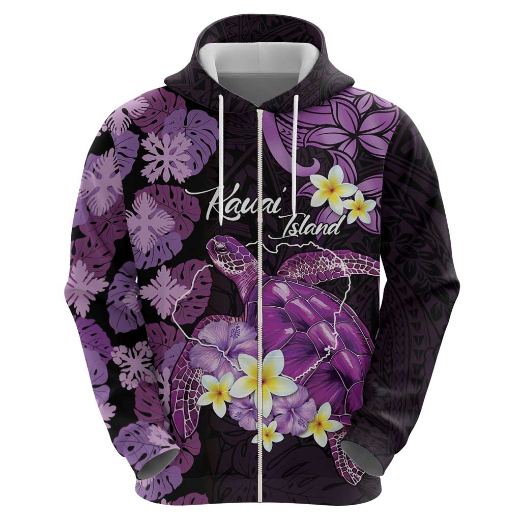 Personalised Aloha Hawaii Kauai Island Hoodie Garden Isle Map Sea Turtle Plumeria
