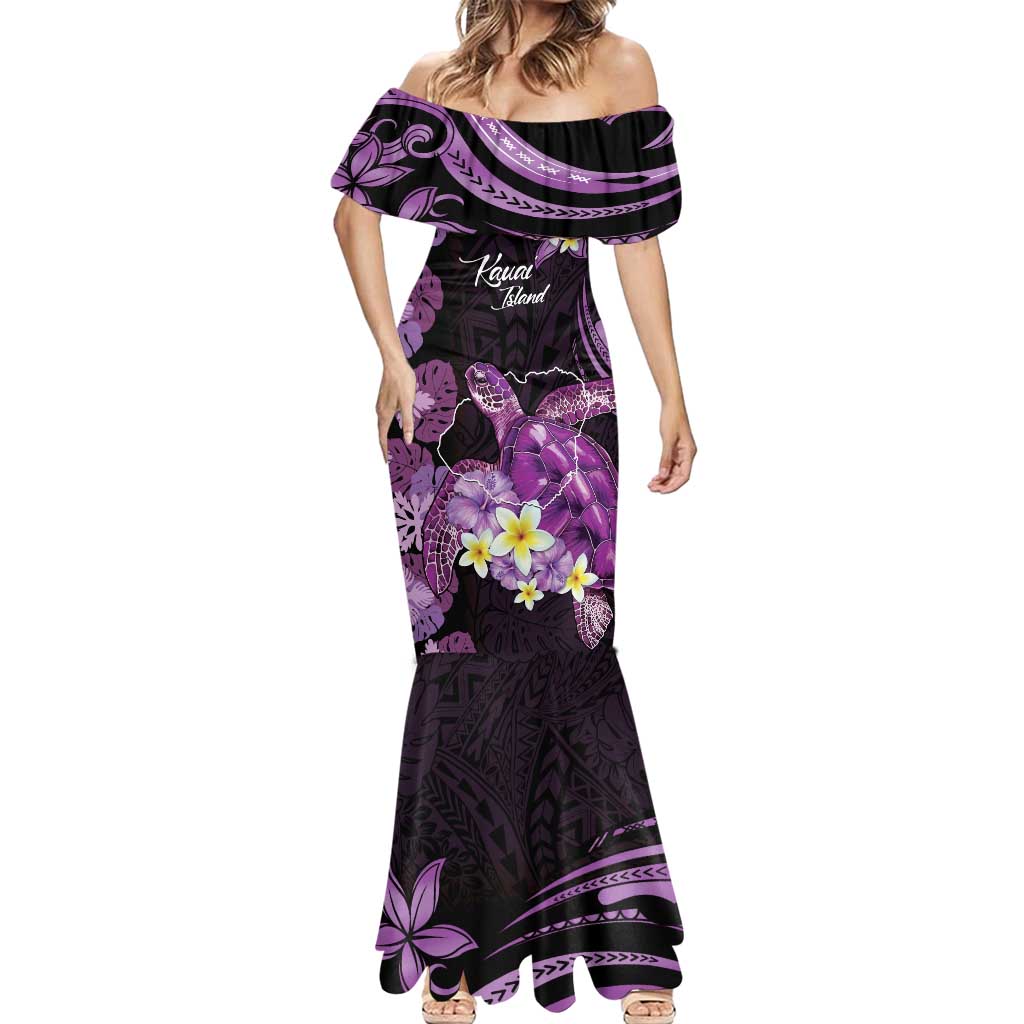 Personalised Aloha Hawaii Kauai Island Mermaid Dress Garden Isle Map Sea Turtle Plumeria