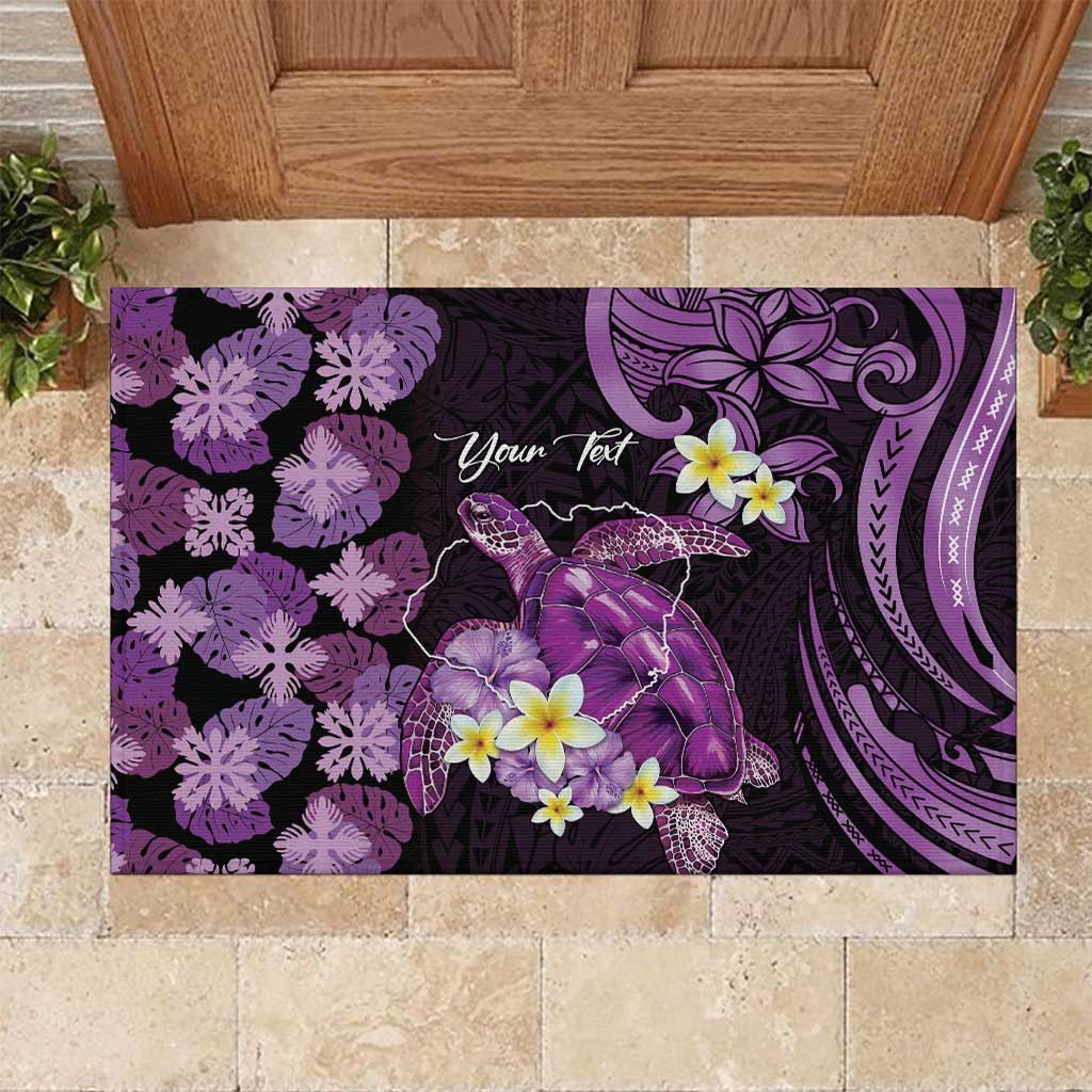 Personalised Aloha Hawaii Kauai Island Rubber Doormat Garden Isle Map Sea Turtle Plumeria