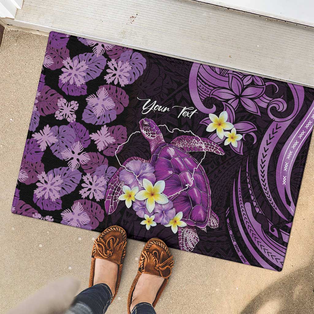 Personalised Aloha Hawaii Kauai Island Rubber Doormat Garden Isle Map Sea Turtle Plumeria