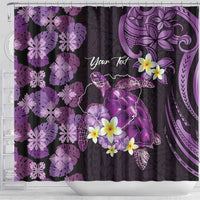 Personalised Aloha Hawaii Kauai Island Shower Curtain Garden Isle Map Sea Turtle Plumeria