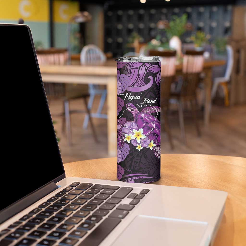 Personalised Aloha Hawaii Kauai Island Skinny Tumbler Garden Isle Map Sea Turtle Plumeria
