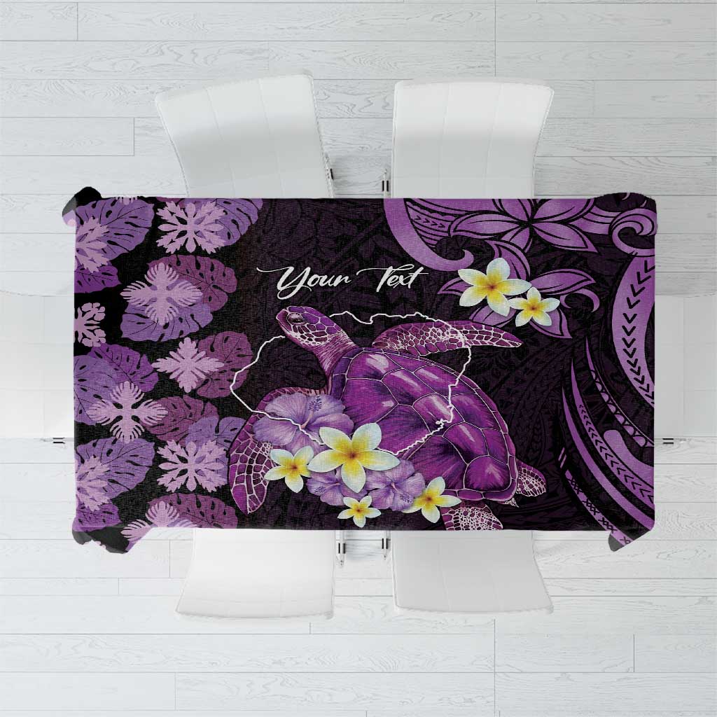 Personalised Aloha Hawaii Kauai Island Tablecloth Garden Isle Map Sea Turtle Plumeria