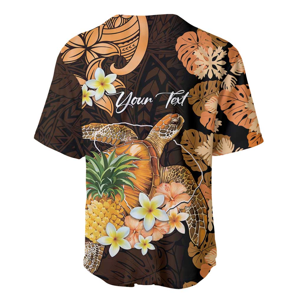 Personalised Aloha Hawaii Lanai Island Baseball Jersey Pineapple Isle Map Sea Turtle Plumeria