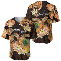 Personalised Aloha Hawaii Lanai Island Baseball Jersey Pineapple Isle Map Sea Turtle Plumeria