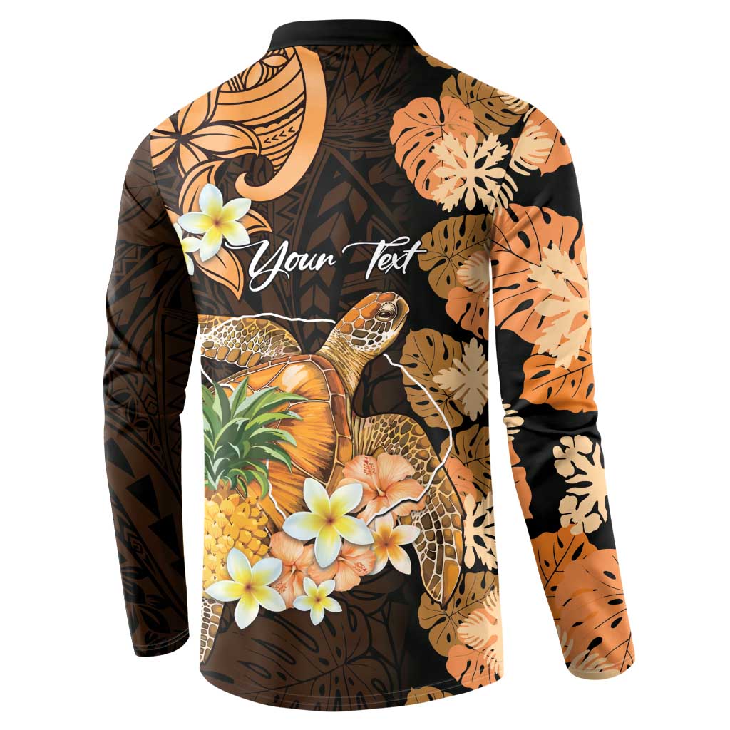 Personalised Aloha Hawaii Lanai Island Button Sweatshirt Pineapple Isle Map Sea Turtle Plumeria