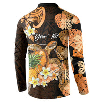 Personalised Aloha Hawaii Lanai Island Button Sweatshirt Pineapple Isle Map Sea Turtle Plumeria