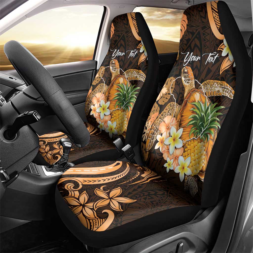 Personalised Aloha Hawaii Lanai Island Car Seat Cover Pineapple Isle Map Sea Turtle Plumeria
