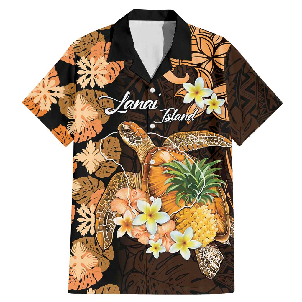 Personalised Aloha Hawaii Lanai Island Family Matching Mermaid Dress and Hawaiian Shirt Pineapple Isle Map Sea Turtle Plumeria